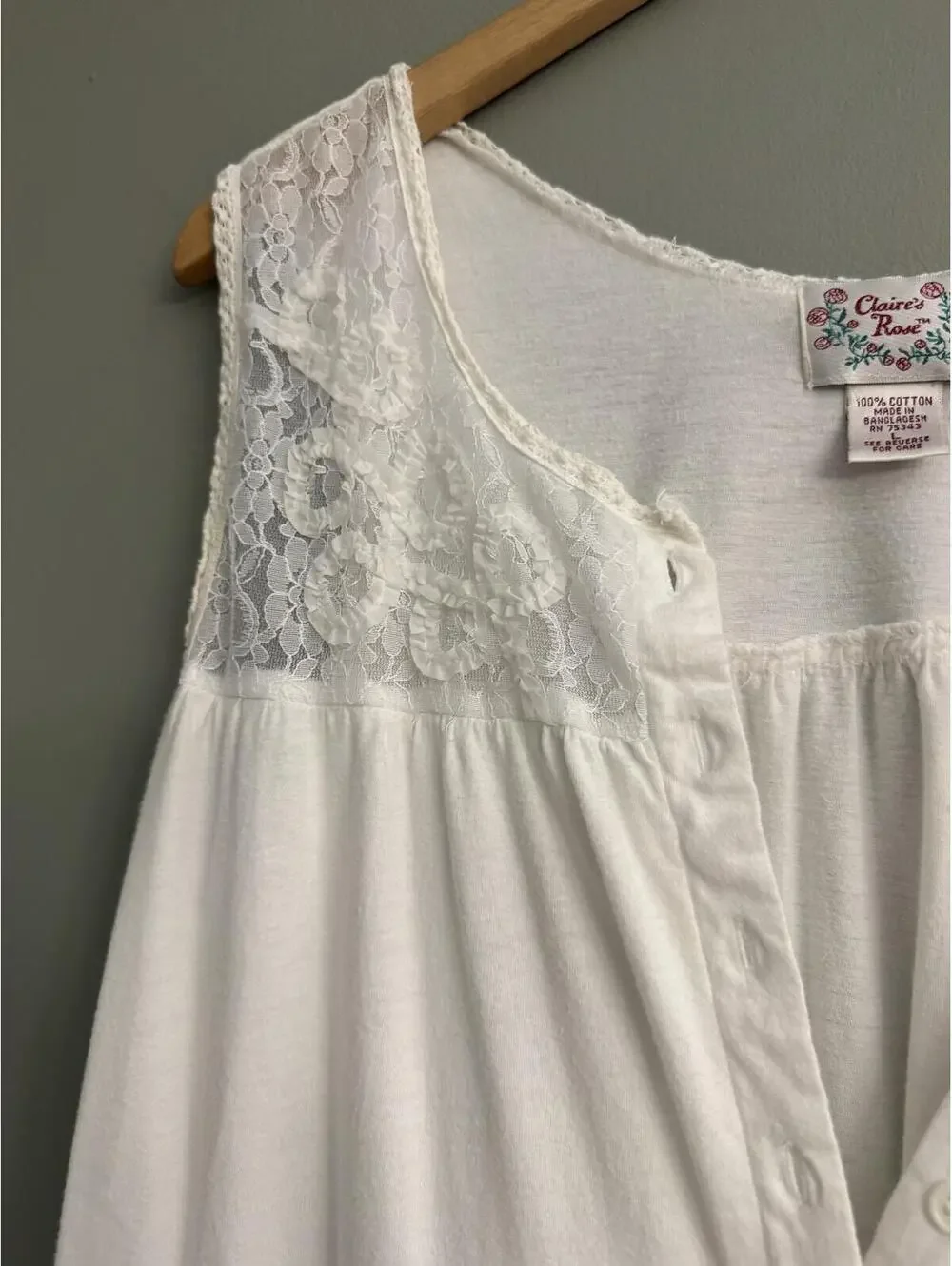 Vintage Claire’s Rose 100% Cotton Nightgown 🤍 - Picture 4 of 7